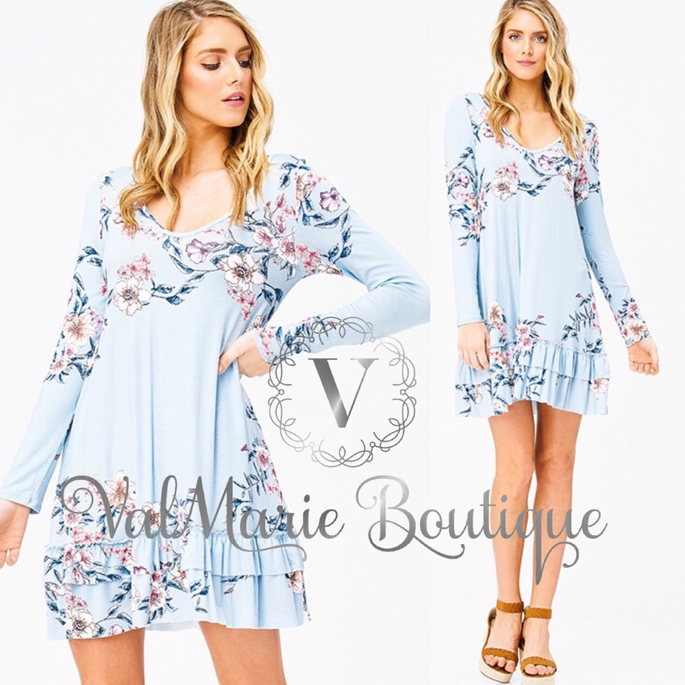 Blue Floral summer dress - Picture 2 of 3